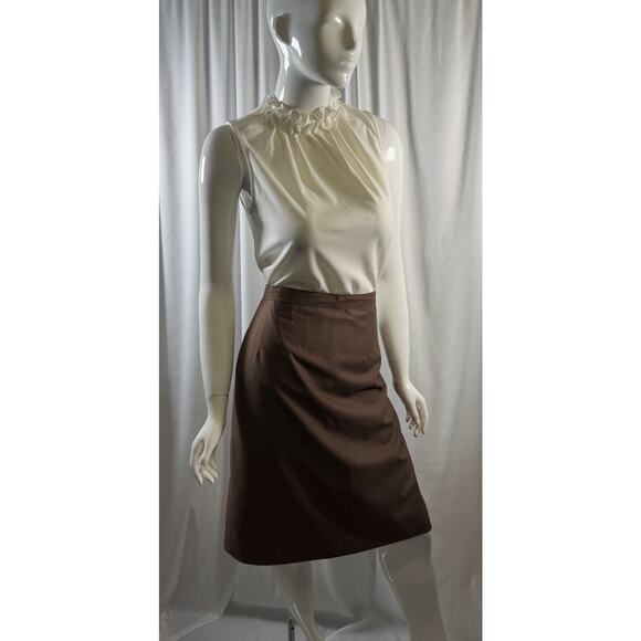 Classic Handmade Pencil Skirt, Charcoal Brown, Sz: 10, 64-63 - Picture 4 of 16